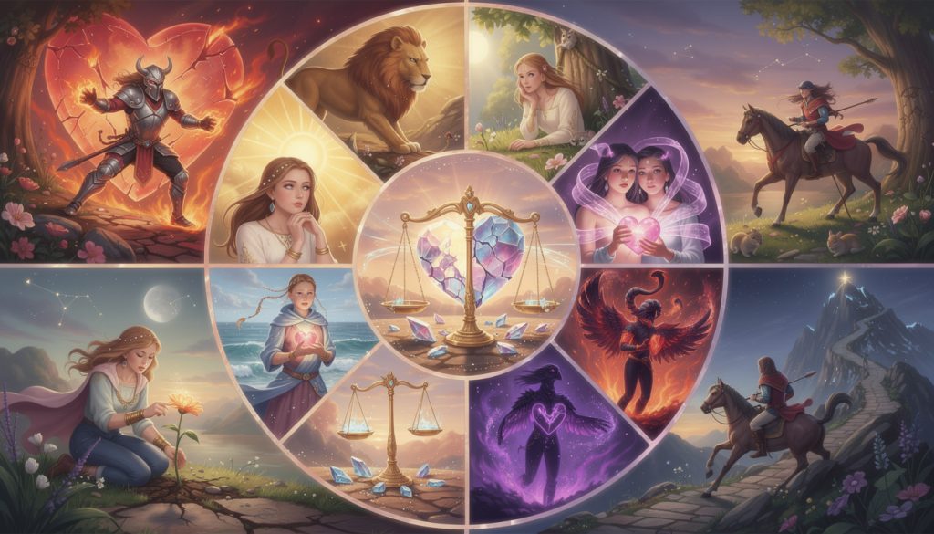 découvrez comment chaque signe du zodiaque traverse une rupture amoureuse et gère un cœur brisé, avec des conseils pour mieux comprendre et surmonter cette épreuve.