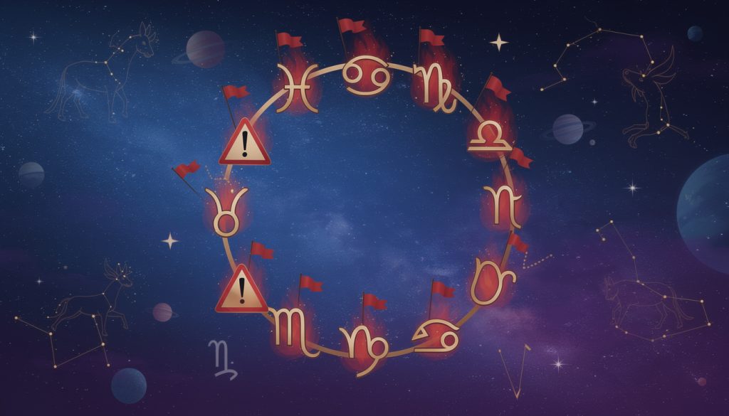 découvrez les 'red flags' astrologiques : quels signes du zodiaque éviter selon votre profil pour des relations harmonieuses.