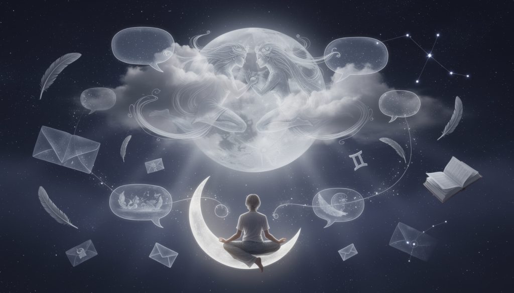 découvrez comment la lune en gémeaux influence votre besoin de verbaliser et de comprendre vos émotions, favorisant la communication et la réflexion intérieure.